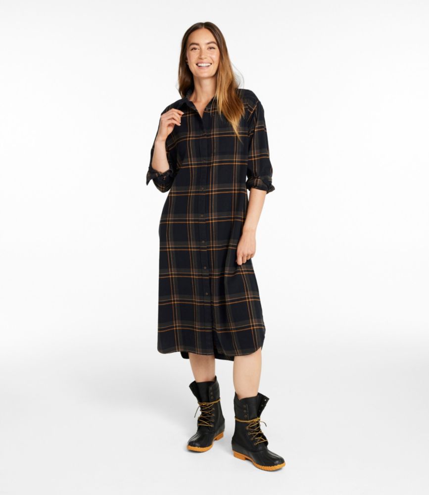 Women's Signature Camp Flannel Midi Dress, Currant Print, small image number 4