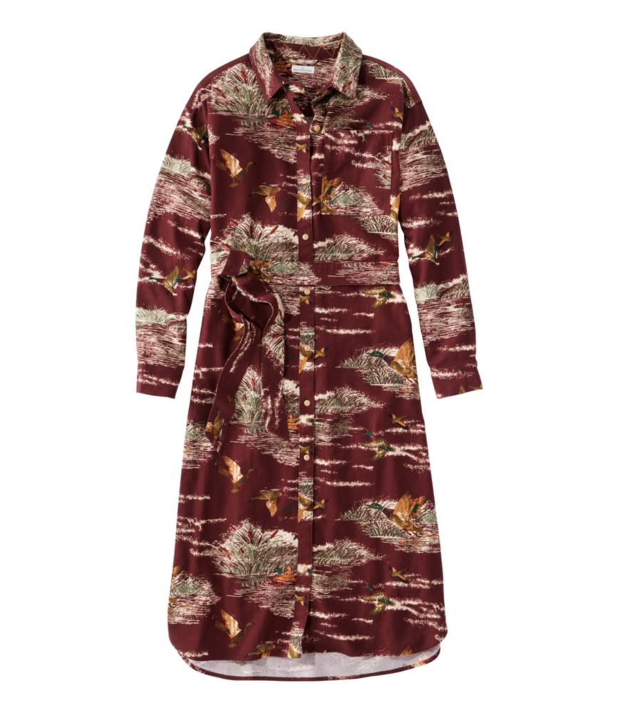 Women's Signature Camp Flannel Midi Dress, Currant Print, small image number 1