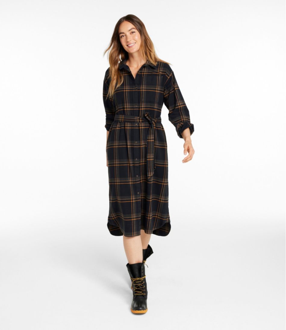 black flannel dress Billy T Flannel Puff Dress, Size M, Indigo Plaid main image 1