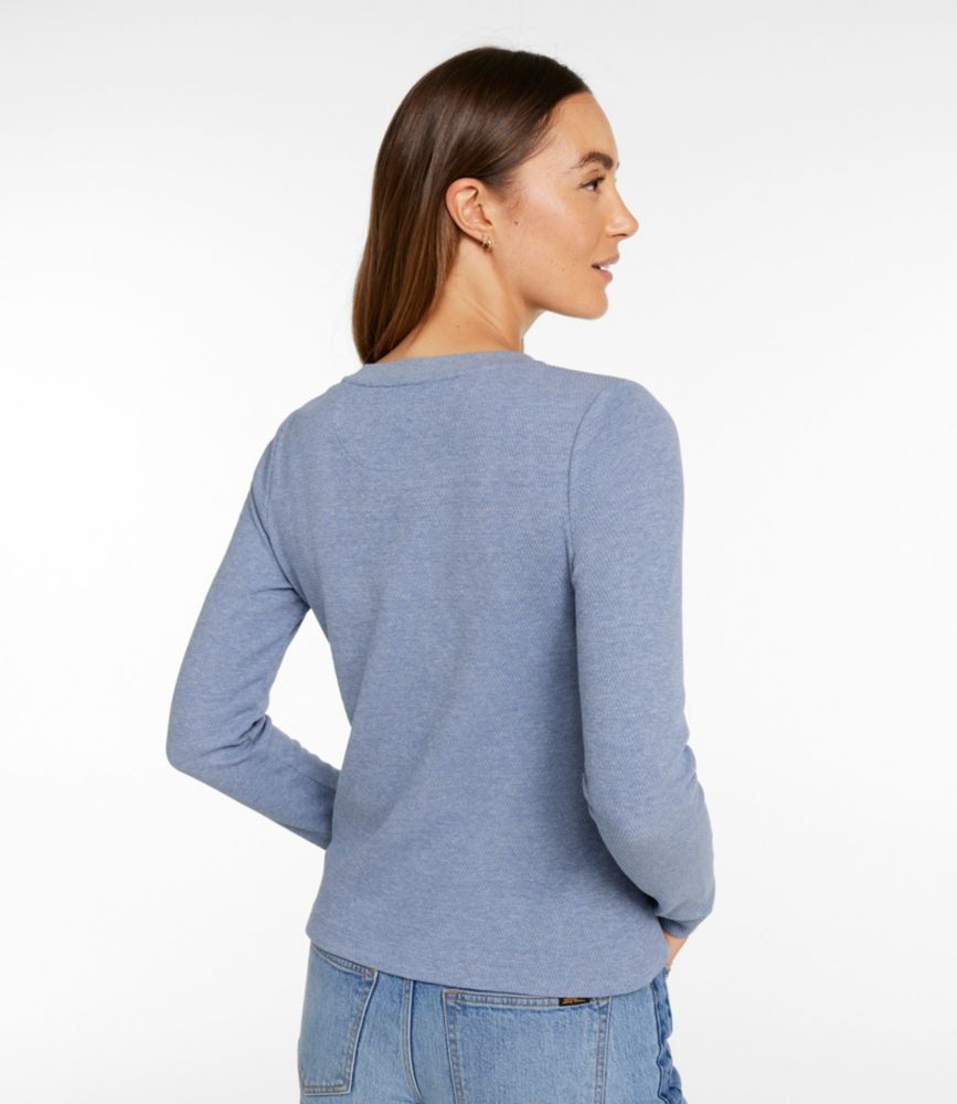 Women's Signature Premium Thermal Tops, Long-Sleeve Henley Shirt, Sailcloth, small image number 3