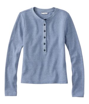 Women's Signature Premium Thermal Tops, Long-Sleeve Henley Shirt, New
