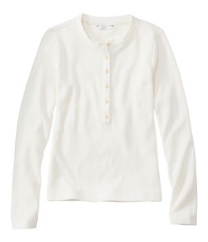 Women's Signature Premium Thermal Tops, Long-Sleeve Henley Shirt, New