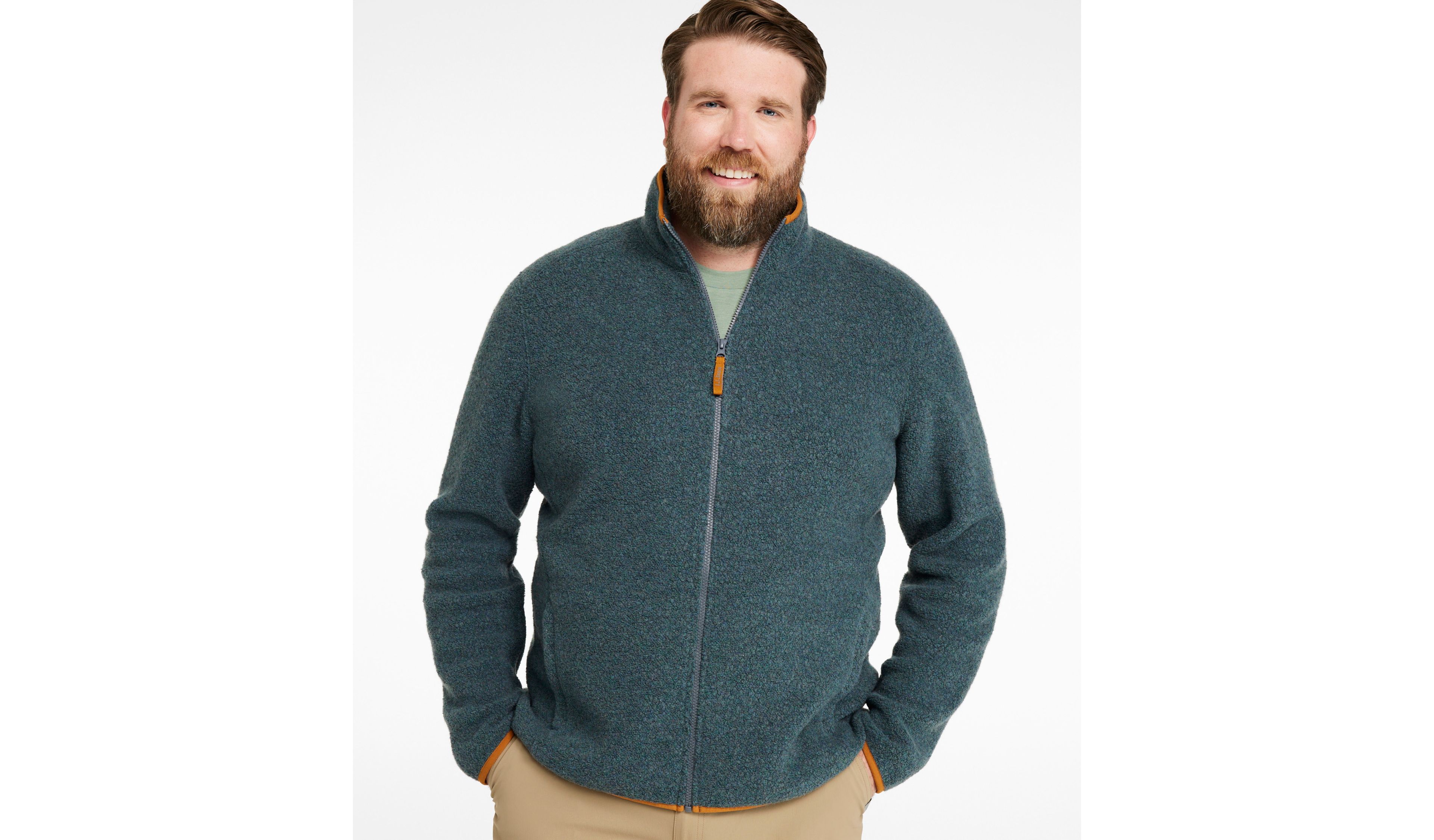Men's All Season Wool Fleece Full-Zip Sweater
