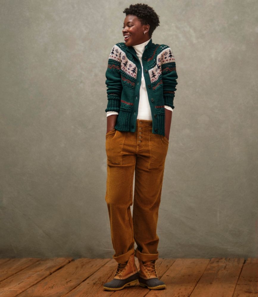 Women's Signature Utility Corduroy Pants, Mid-Rise Straight-Leg, Antique Olive, small image number 6