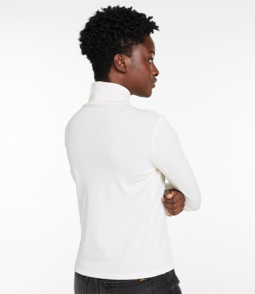 Women's Signature Lightweight Cotton Turtleneck, Deepest Green, small image number 3