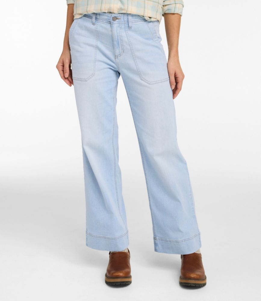 Women's Signature Utility Jeans, Mid-Rise Wide-Leg Ankle