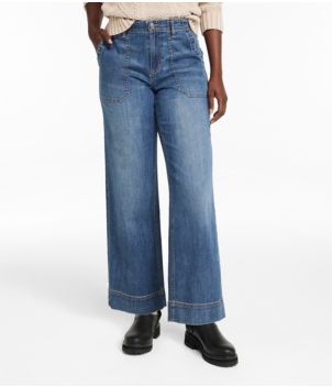 Women's Signature Utility Jeans, Mid-Rise Wide-Leg Ankle, New