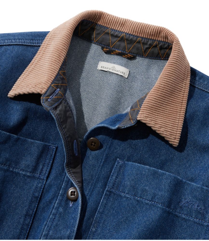 Women's Signature Denim Shirt Jac, Dark Wash, small image number 5