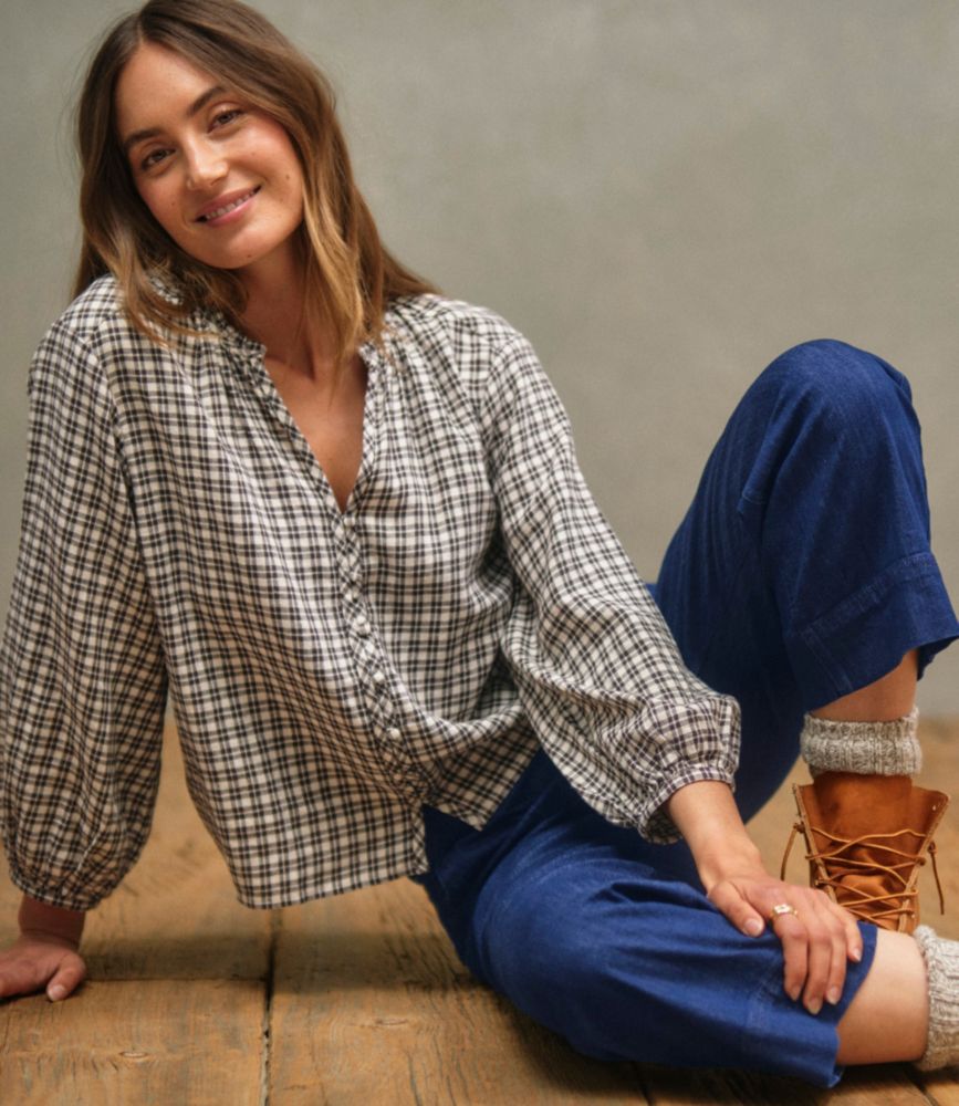 Women's Signature Portland Popover Shirt, Bone Plaid, small image number 11