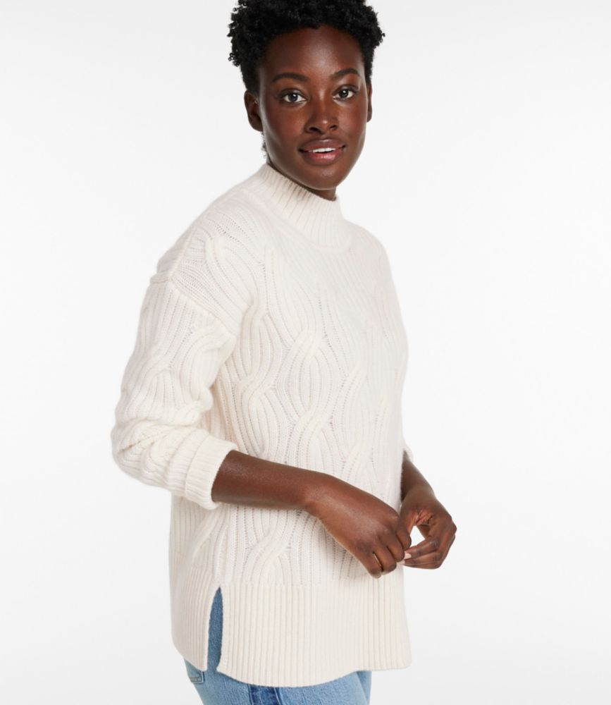 Women's Signature Premium Cashmere Cable Sweaters, Mockneck