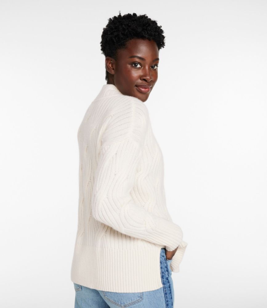 Women's Signature Premium Cashmere Cable Sweaters, Mockneck