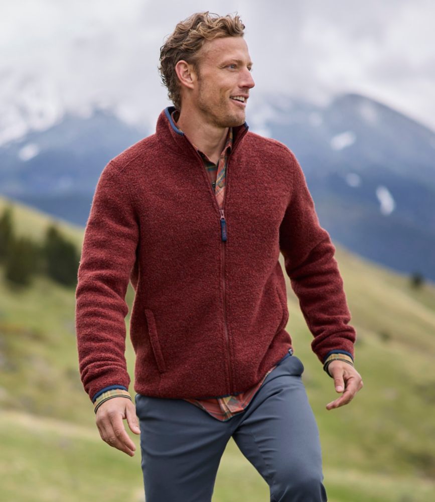 Men's All Season Wool Fleece Full-Zip Sweater, Balsam, small image number 8