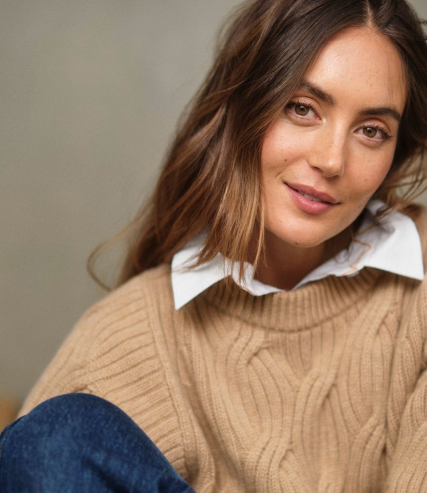 Women's Signature Premium Cashmere Cable Sweater, Crewneck