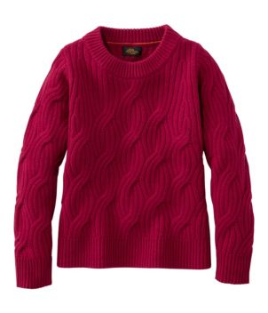 Women's Signature Premium Cashmere Cable Sweater, Crewneck, New