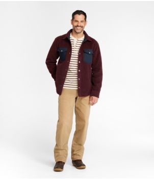 Men's Signature Mixed Media Fleece Shirt Jacket, New