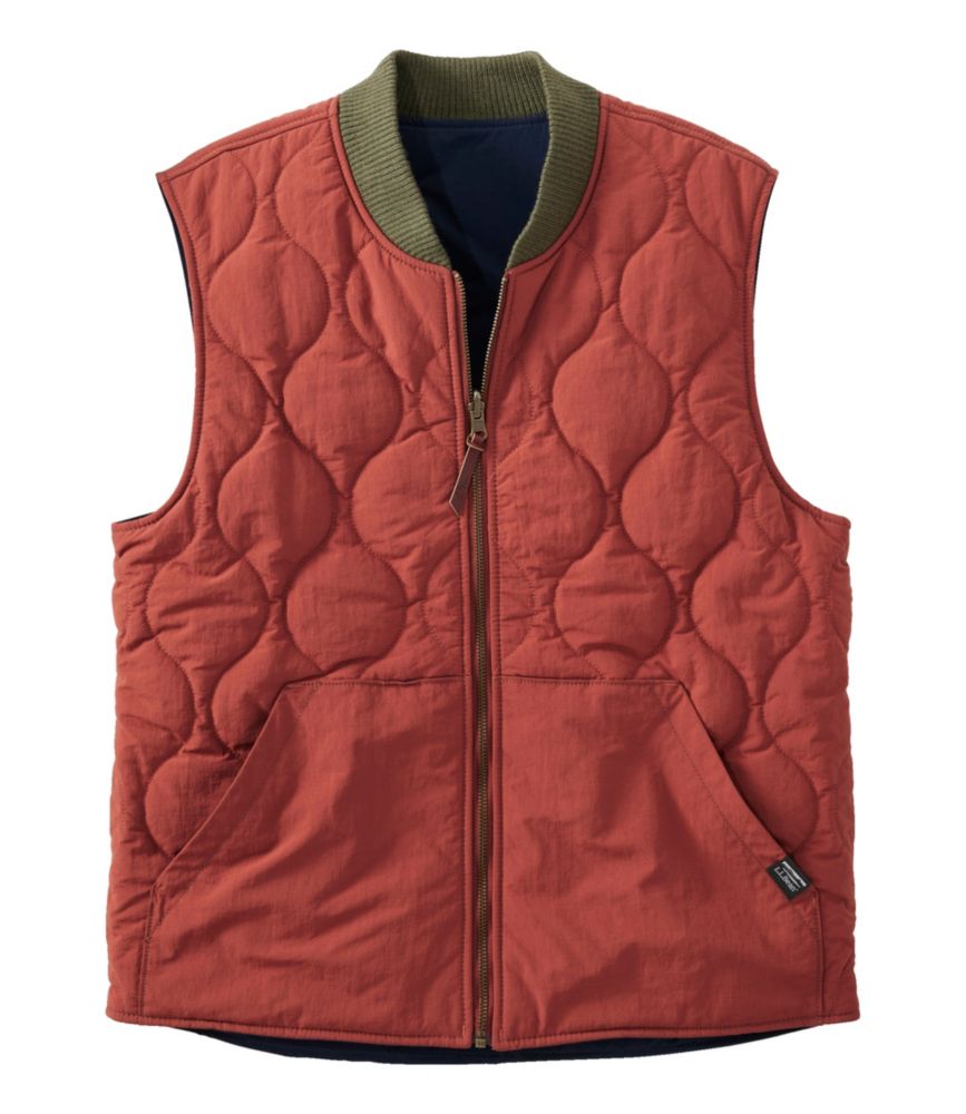 Men's Signature Reversible Quilted Vest, Dark Russet/Navy, small image number 1