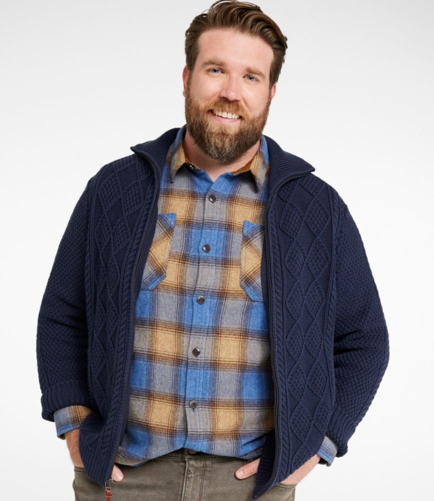 Men's Signature Cotton Fisherman Sweater, Full-Zip