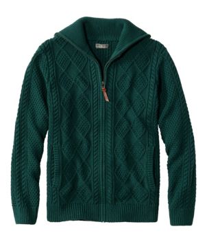 Men's Signature Cotton Fisherman Sweater, Full-Zip, New
