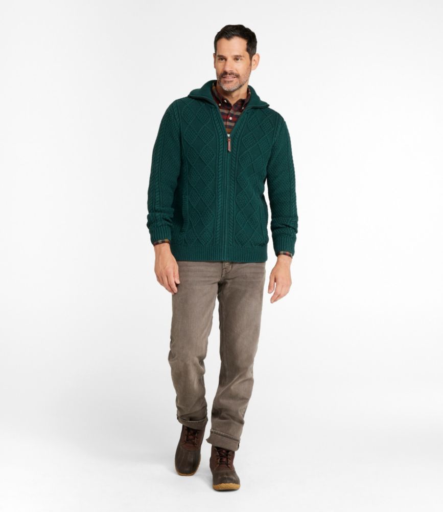Men's Signature Cotton Fisherman Sweater, Full-Zip