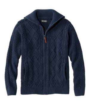 Men's Signature Cotton Fisherman Sweater, Full-Zip, New
