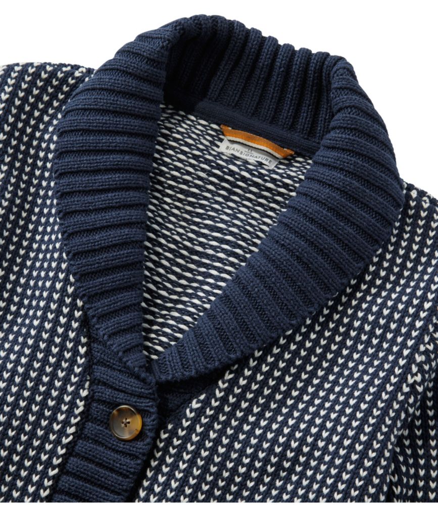 Women's Signature Original Cotton Sweater, Shawl Cardigan Bird's-Eye