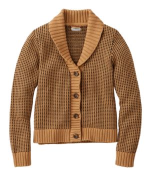 Women's Signature Original Cotton Sweater, Shawl Cardigan Bird's-Eye, New