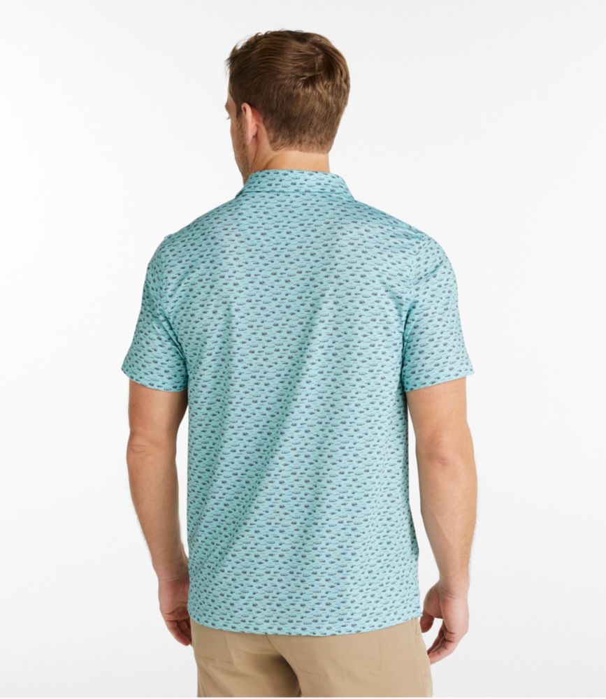 Men's Comfort Stretch Performance® Party Polo, Slightly Fitted, Short-Sleeve, Print, Silver Pine Fishermen, small image number 3