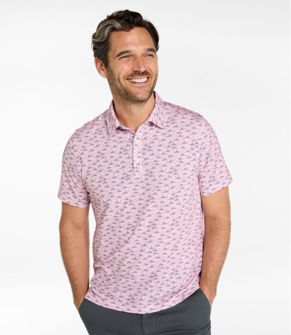 mens dress polo shirts Men's Gold Way stretch Built in collar stays Extremely comfortable Short Faherty Brand Men's Movement Pique