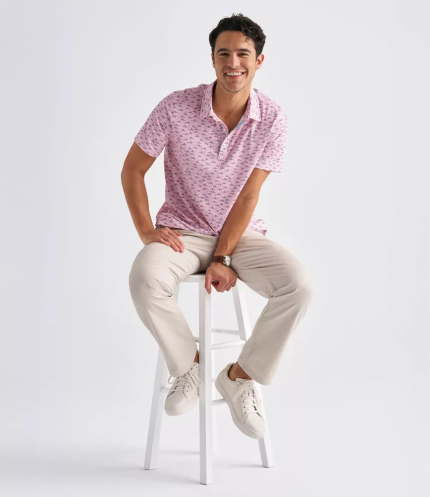 Men's Comfort Stretch Performance® Party Polo, Slightly Fitted, Short-Sleeve, Print