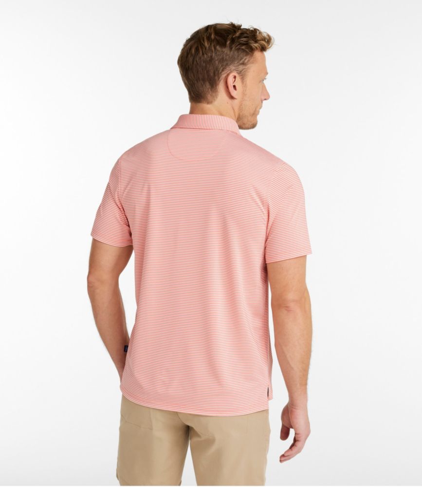 Men's Comfort Stretch Performance® Party Polo, Slightly Fitted, Short-Sleeve, Stripe, Clear Water, small image number 3