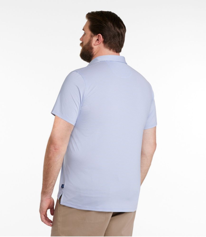 Men's Comfort Stretch Performance® Party Polo, Slightly Fitted, Short-Sleeve, Stripe, Clear Water, small image number 5