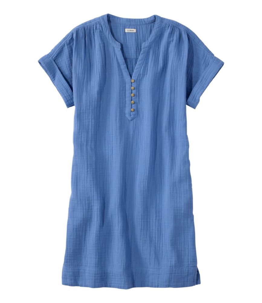 Women's Cloud Gauze Short-Sleeve Shift Dress, Deep Lake, small image number 1