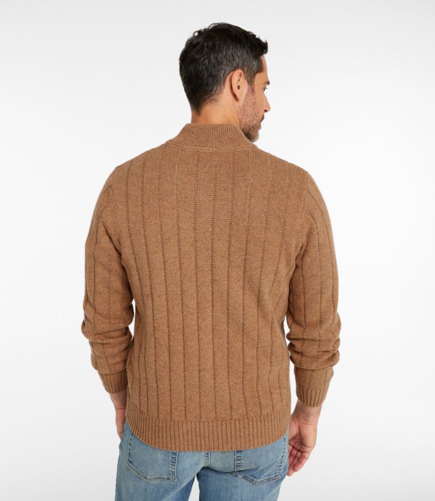 Men's Riverton Wool/Cotton Sweater, Mockneck, Deepest Green Heather, small image number 3