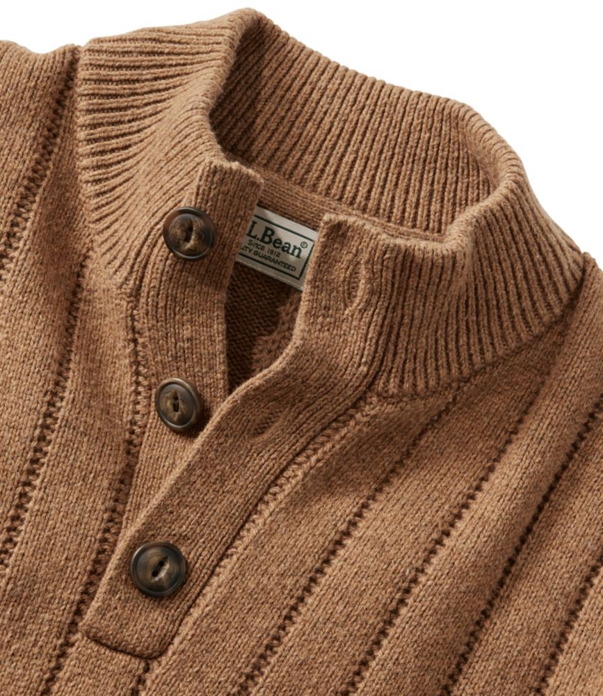 Men's Riverton Wool/Cotton Sweater, Mockneck, Deepest Green Heather, small image number 6