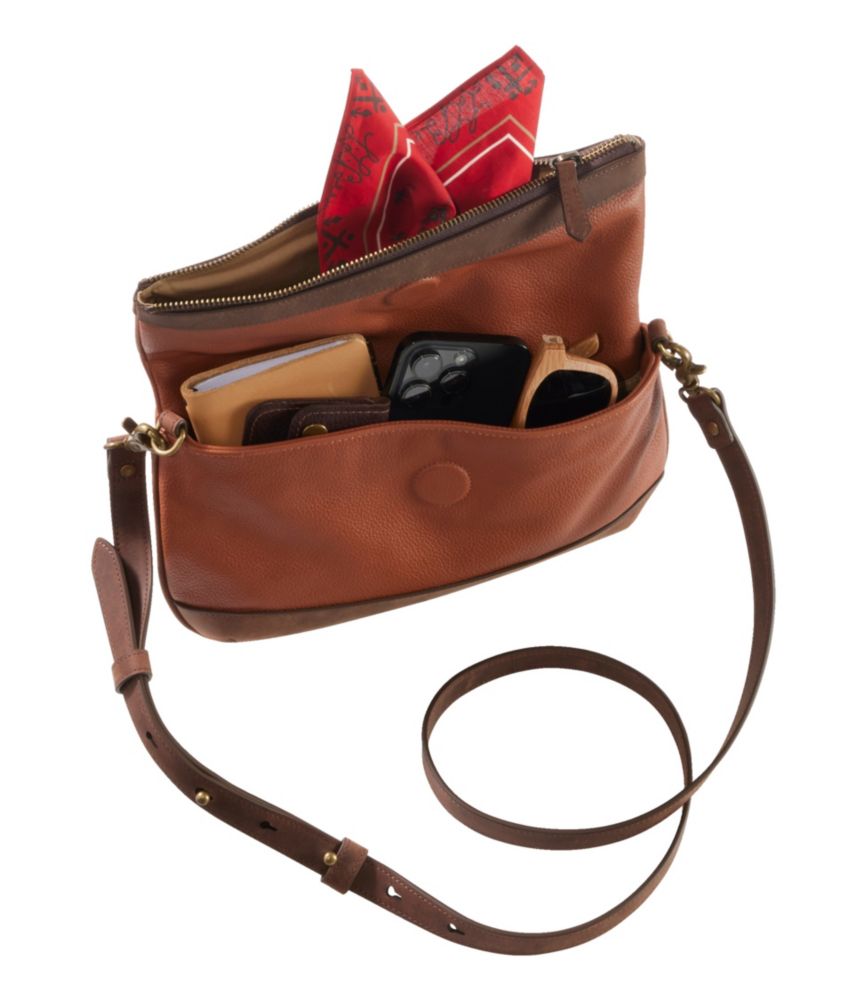 Signature Anniversary Leather Crossbody, Saddle/Dark Brown, small image number 4