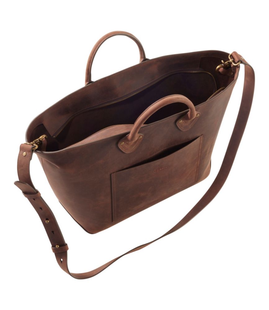 Signature Anniversary Leather Tote, Dark Brown/Dark Brown, small image number 3