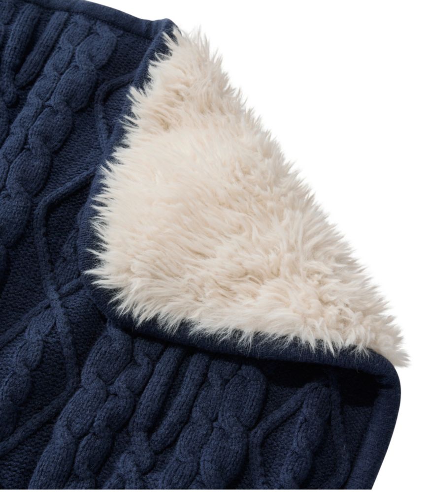1912 Heritage Knit Faux Fur Throw, Cable