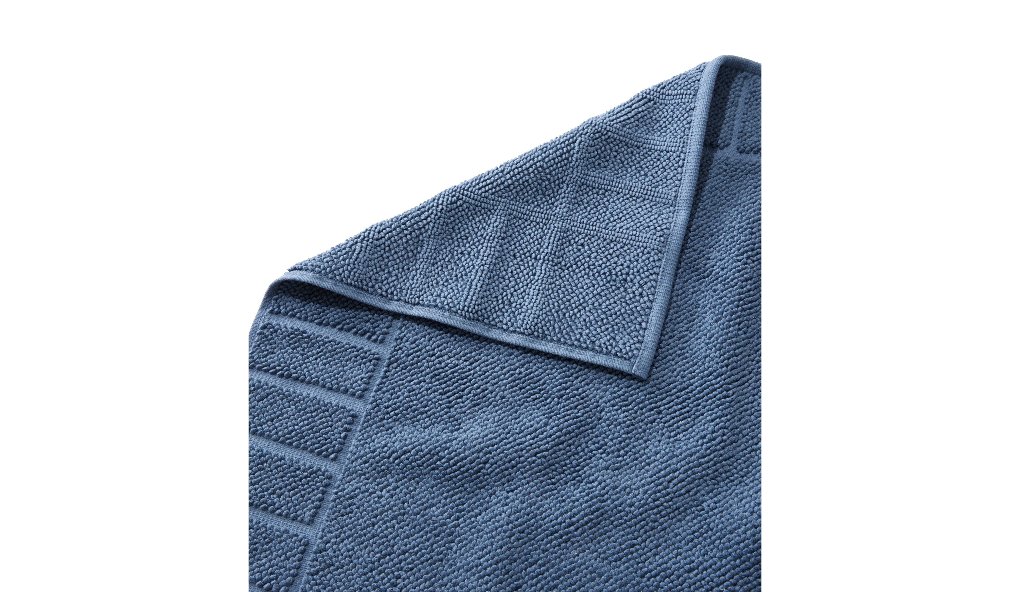 Organic Cotton Textured Bordered Bath Mat