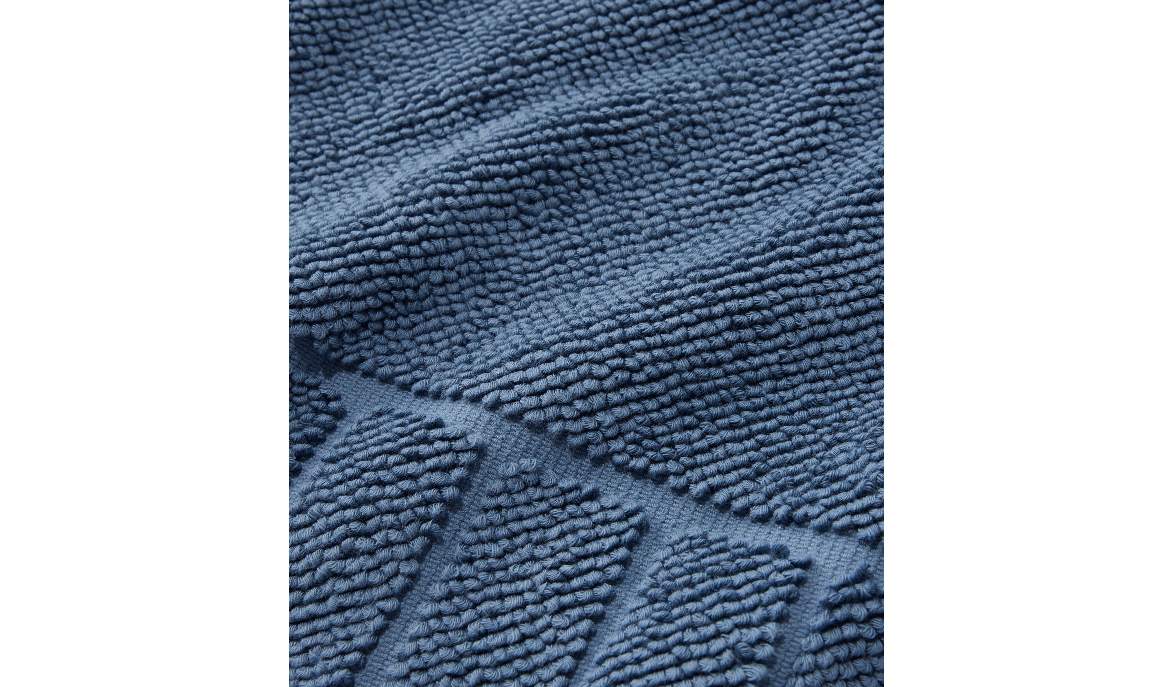 Organic Cotton Textured Bordered Bath Mat