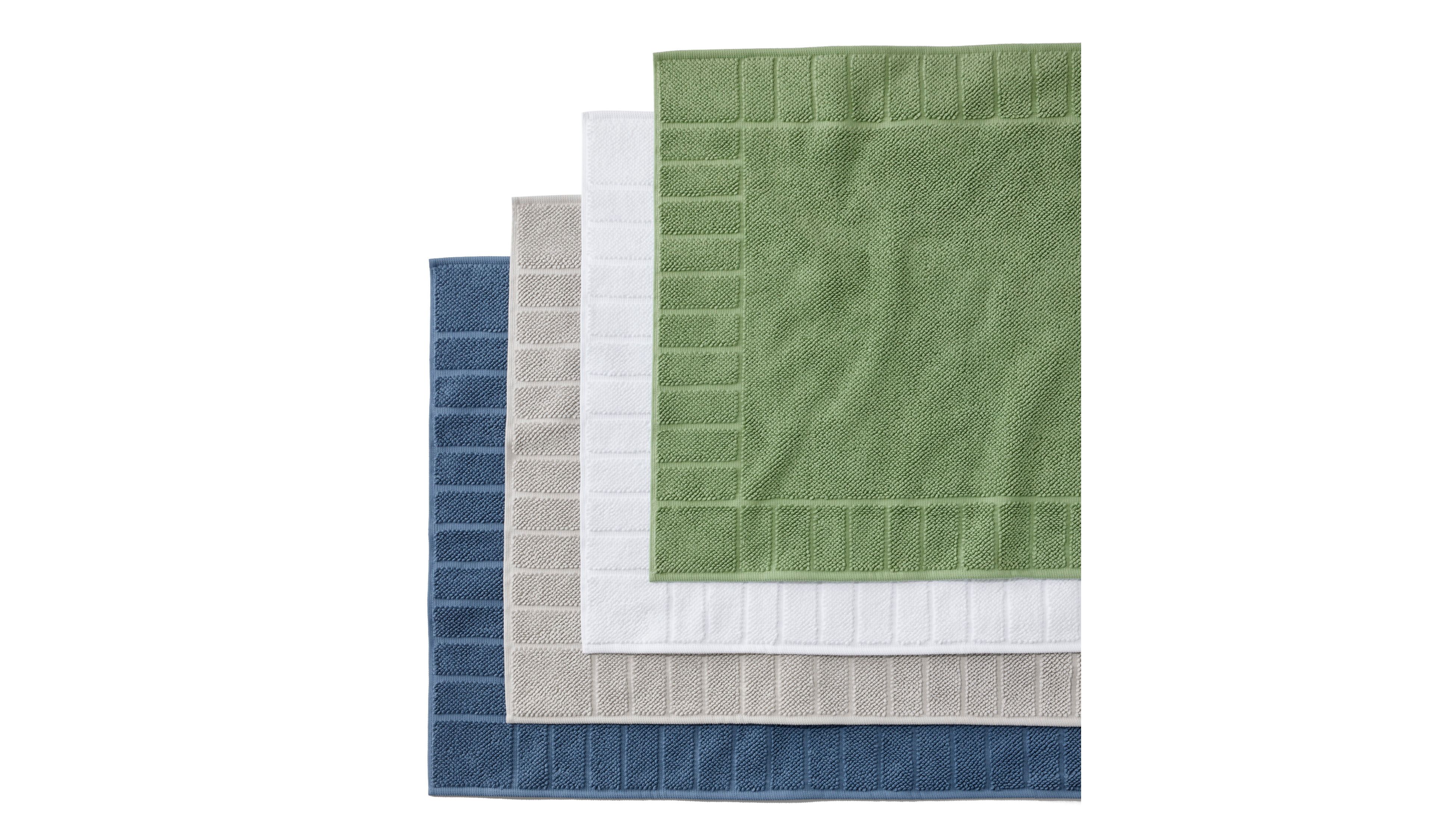 Organic Cotton Textured Bordered Bath Mat