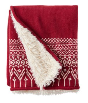 1912 Heritage Knit Faux Fur Throw, Fair Isle, New
