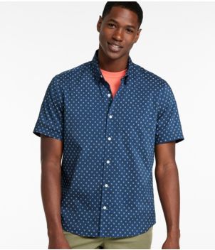 Men's Comfort Stretch Performance® Shirt, Short-Sleeve, Slightly Fitted Untucked Fit, Print, New