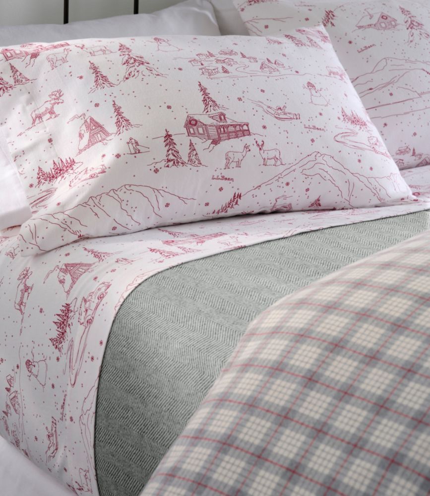 Holiday Toile Flannel Sheet Collection