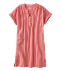 Women's Supima Nightgown, V-Neck Three-Quarter-Sleeve Print