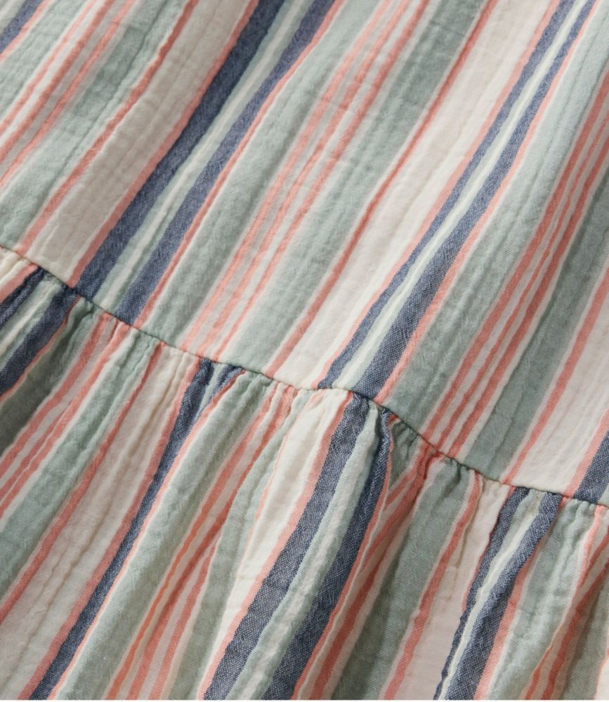 Women's Cloud Gauze Midi Dress, Stripe, Brightwater Blue Stripe, small image number 5