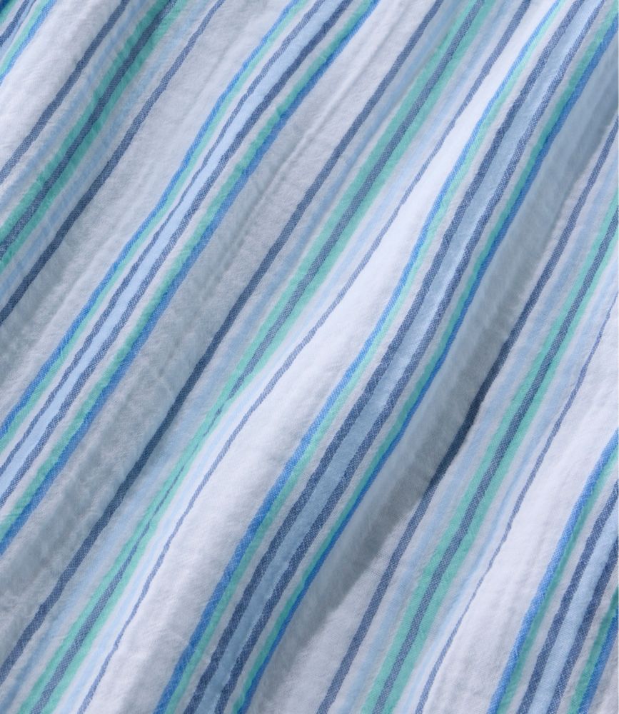 Women's Cloud Gauze Short-Sleeve Shift Dress, Stripe, Dark Salmon Multi Stripe, small image number 6