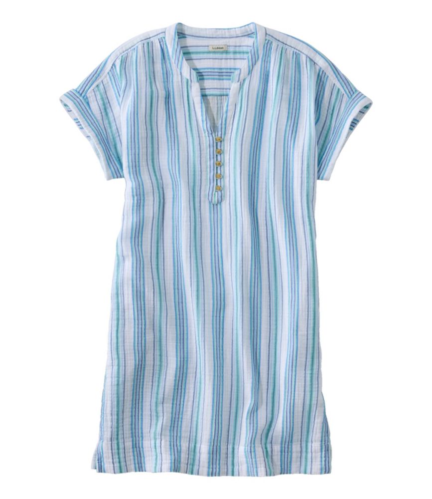 Women's Cloud Gauze Short-Sleeve Shift Dress, Stripe