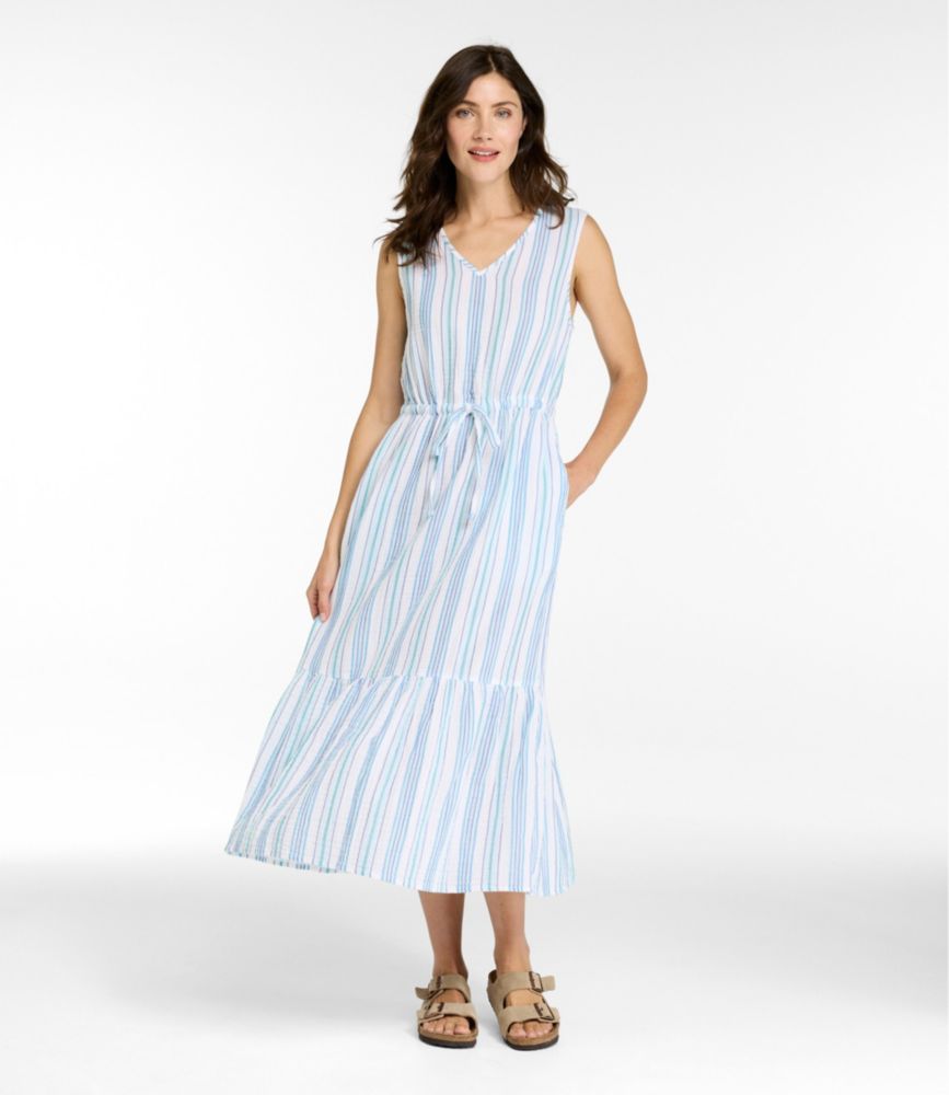 Women's Cloud Gauze Midi Dress, Stripe