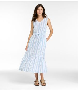 Women's Cloud Gauze Midi Dress, Stripe