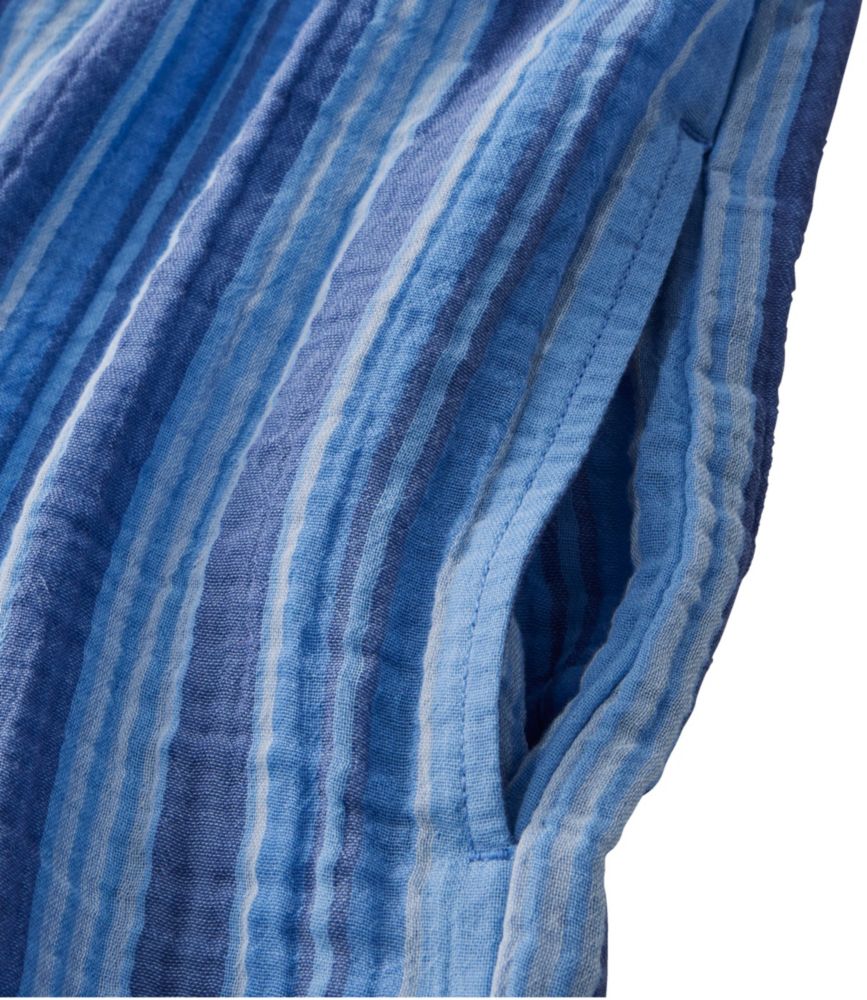 Women's Cloud Gauze Short-Sleeve Shift Dress, Stripe, Brightwater Blue Stripe, small image number 5